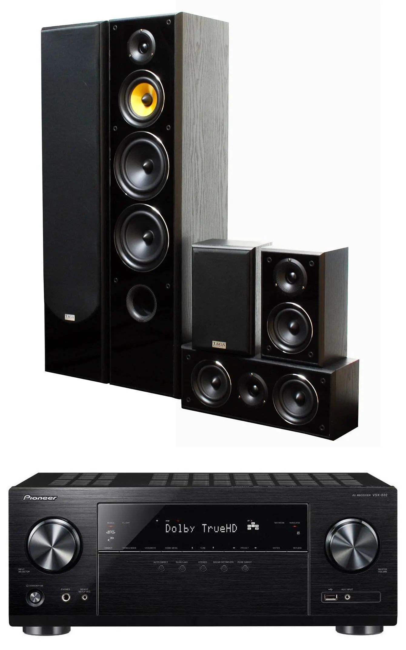 Zestaw kina Pioneer VSX-832B, Taga Harmony TAV-606 v.3 Czarny