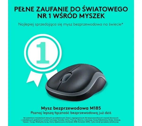 Logitech M185 Czarno-czerwony