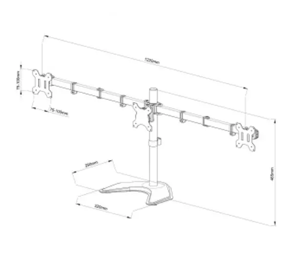 ART L-22N na 3 ekrany od 13" do 27" Max 10kg - Kup na Raty - RRSO 0%