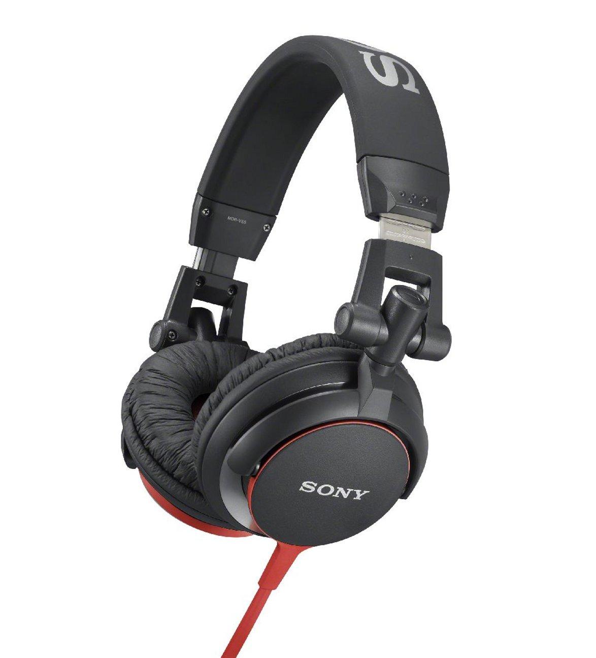 Słuchawki przewodowe Sony MDR-V55 (czarno-czerwony)