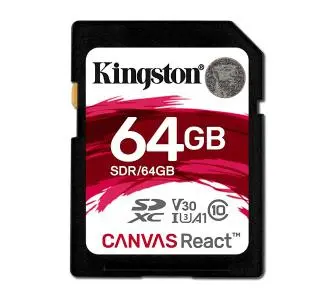 Karta pamięci Kingston Canvas React SDXC 64GB U3 UHS-I V30