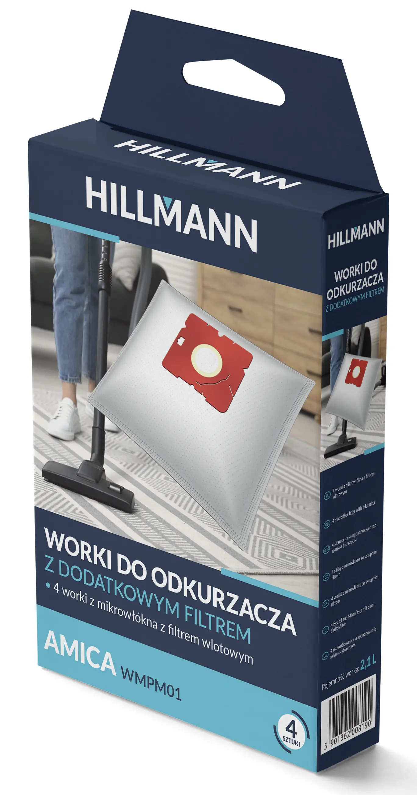 Worki do odkurzacza HILLMANN WMPM01 4szt. + filtr