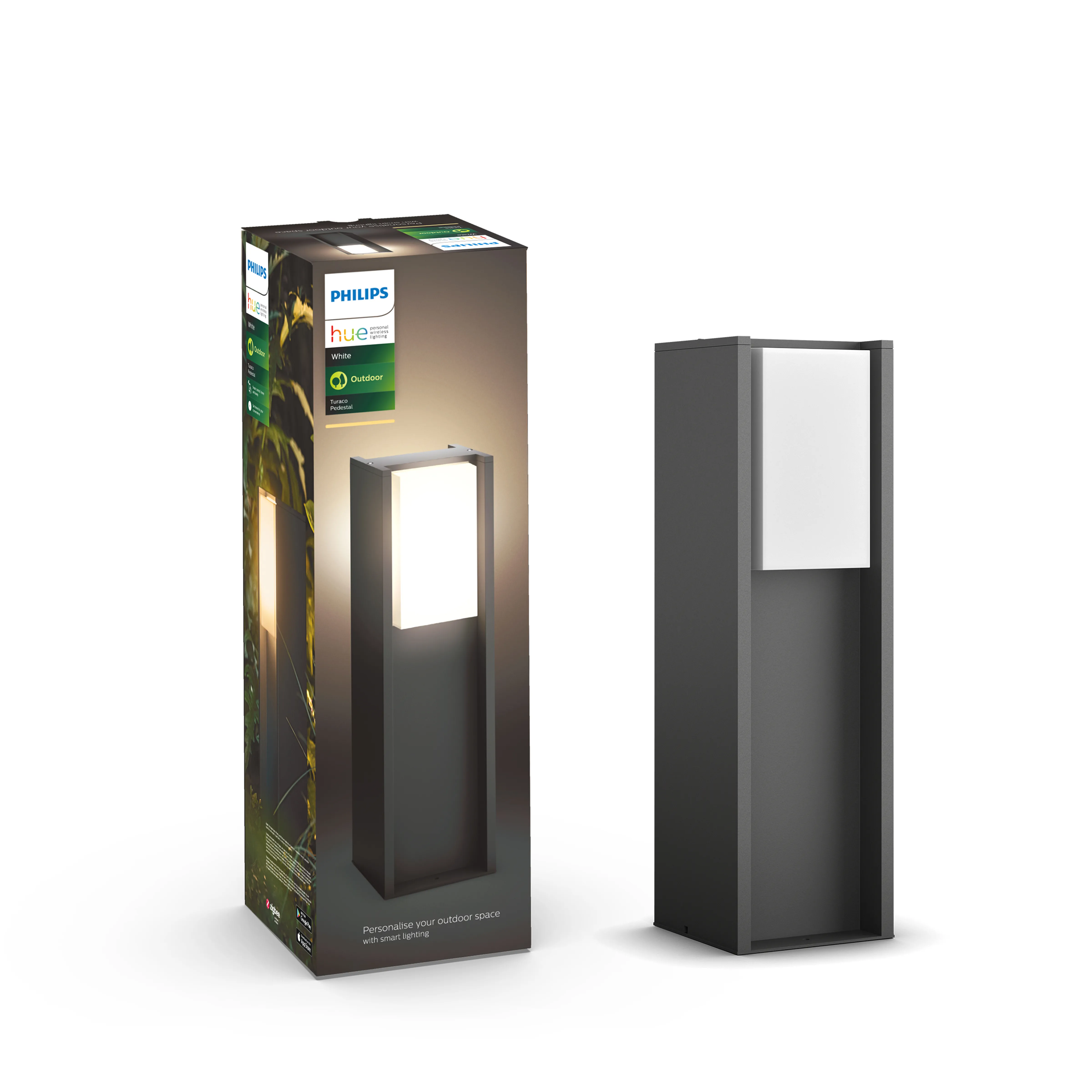 Zewnętrzna latarnia Philips Turaco Hue Pedestal Anthractine 16473/93/P0