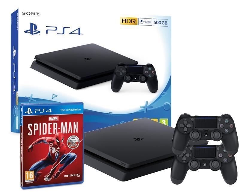 Konsola Sony PlayStation 4 Slim 500GB + Marvel’s Spider-Man + 2 pady