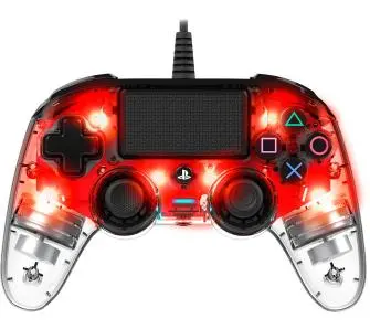 Pad Nacon Compact Controller do PS4 Przewodowy Przezroczysty-czerwony