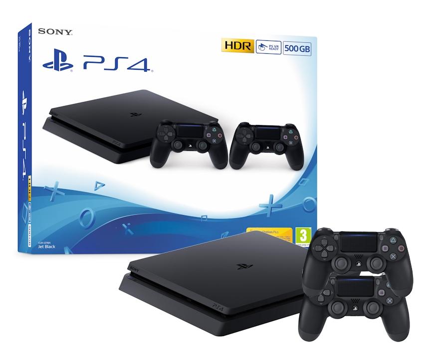 Konsola Sony PlayStation 4 Slim 500GB + 2 pady