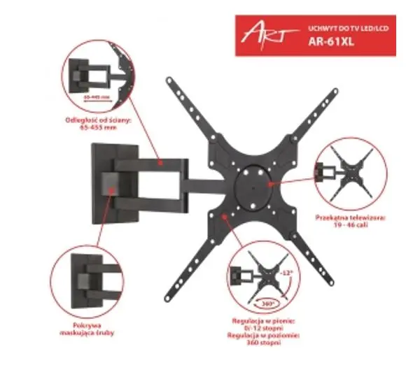 ART AR-61XL od 19" do 46" Max 25kg