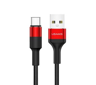 Kabel USAMS pleciony U5 2A USB-C US-SJ221 Czerwony