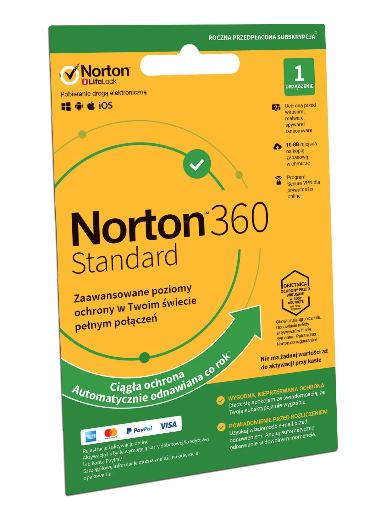 Antywirus Norton 360 Standard 10GB 1 Urządzenie/1 Rok Kod aktywacyjny