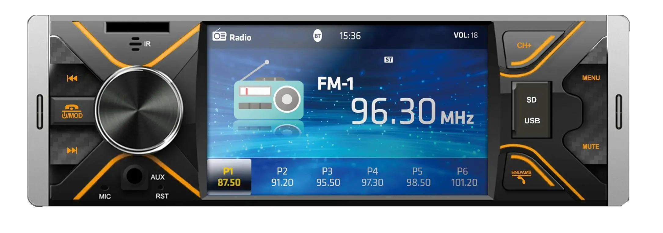 Radioodtwarzacz samochodowy Vordon AC-3102B Jukon II z USB/SD 4,1" 4x60W Bluetooth