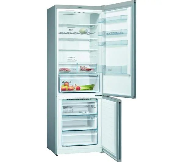 Bosch Serie 4 KGN49XIEA Pełny No Frost 203cm Szuflada z kontrolą wilgotności Srebrny - DRUGI -30%, ALBO 5-TY ZA 1ZŁ - Kup na Raty - RRSO 0%