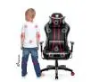 Fotel Diablo Chairs X-One 2.0 Kids Size Dla dzieci do 160kg Skóra ECO Tkanina Czarno-czerwony