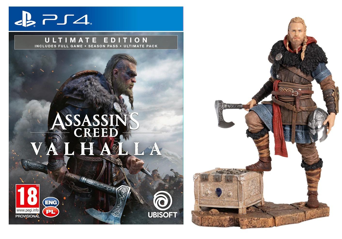 Assassin’s Creed Valhalla - Edycja Ultimate + Figurka Eivor - Gra na PS4 (Kompatybilna z PS5)