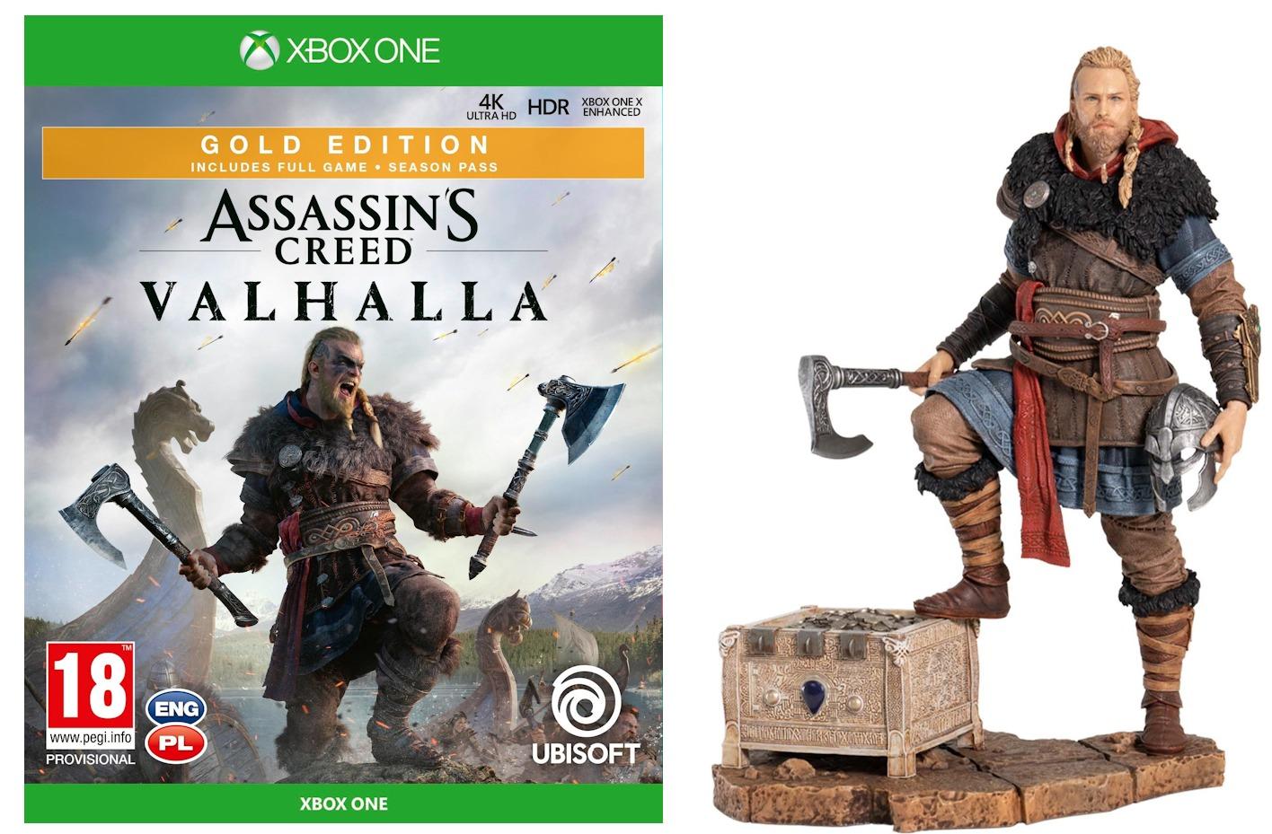 Assassin’s Creed Valhalla Złota Edycja + Figurka Eivor Gra na Xbox One (Kompatybilna z Xbox Series X)