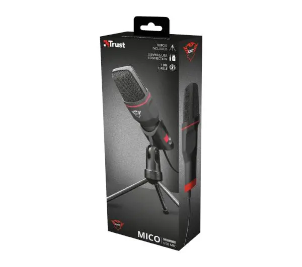 Trust GXT 212 Mico USB Microphone 23791 Przewodowy Pojemnościowy Czarny
