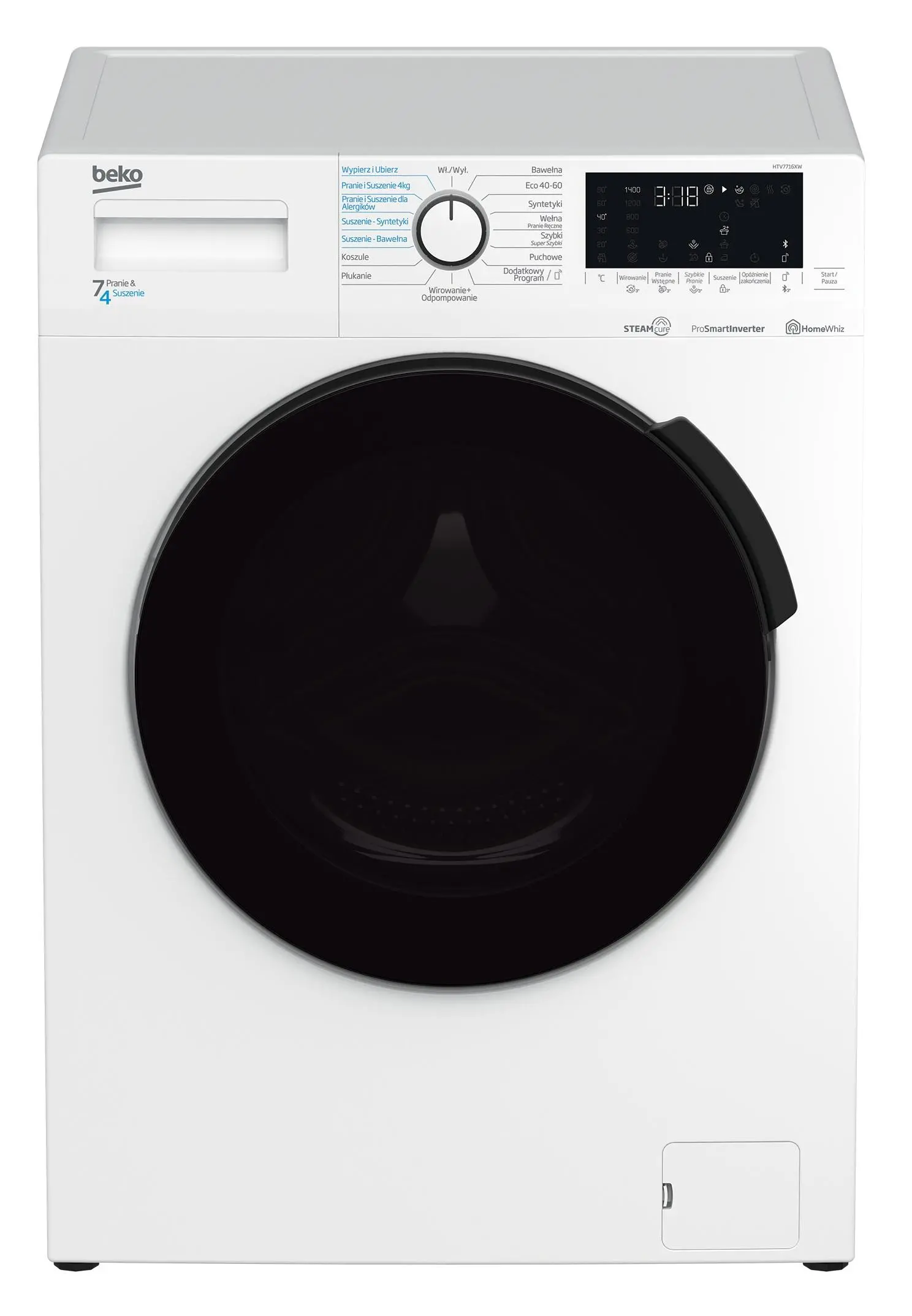 Pralko-suszarka Beko HTV7716XW SteamCure 45cm 7kg/4kg Zdalne sterowanie