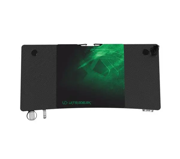 Ultradesk LEVEL V2 140cm Regulacja wysokości Czarno-zielony - Kup na Raty - RRSO 0%