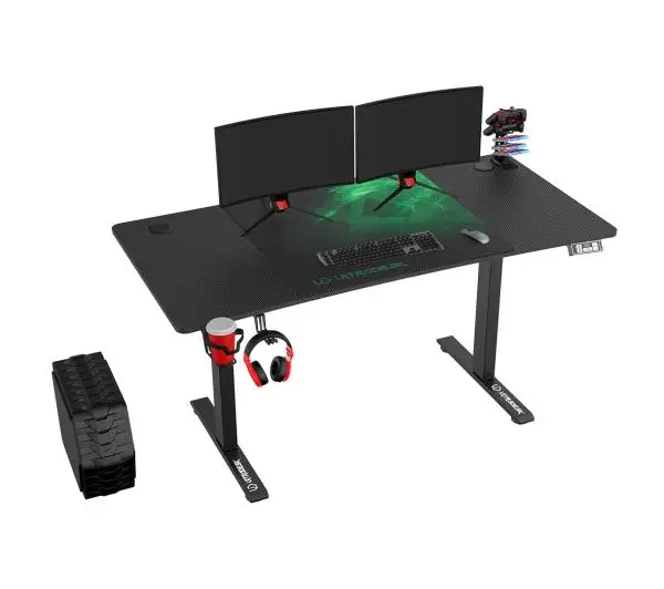 Ultradesk LEVEL V2 140cm Regulacja wysokości Czarno-zielony - Kup na Raty - RRSO 0%