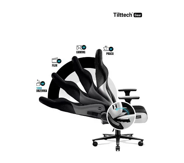 Diablo Chairs X-Player 2.0 King Size Gamingowy do 160kg Skóra ECO Tkanina Czarno-biały - Kup na Raty - RRSO 0%