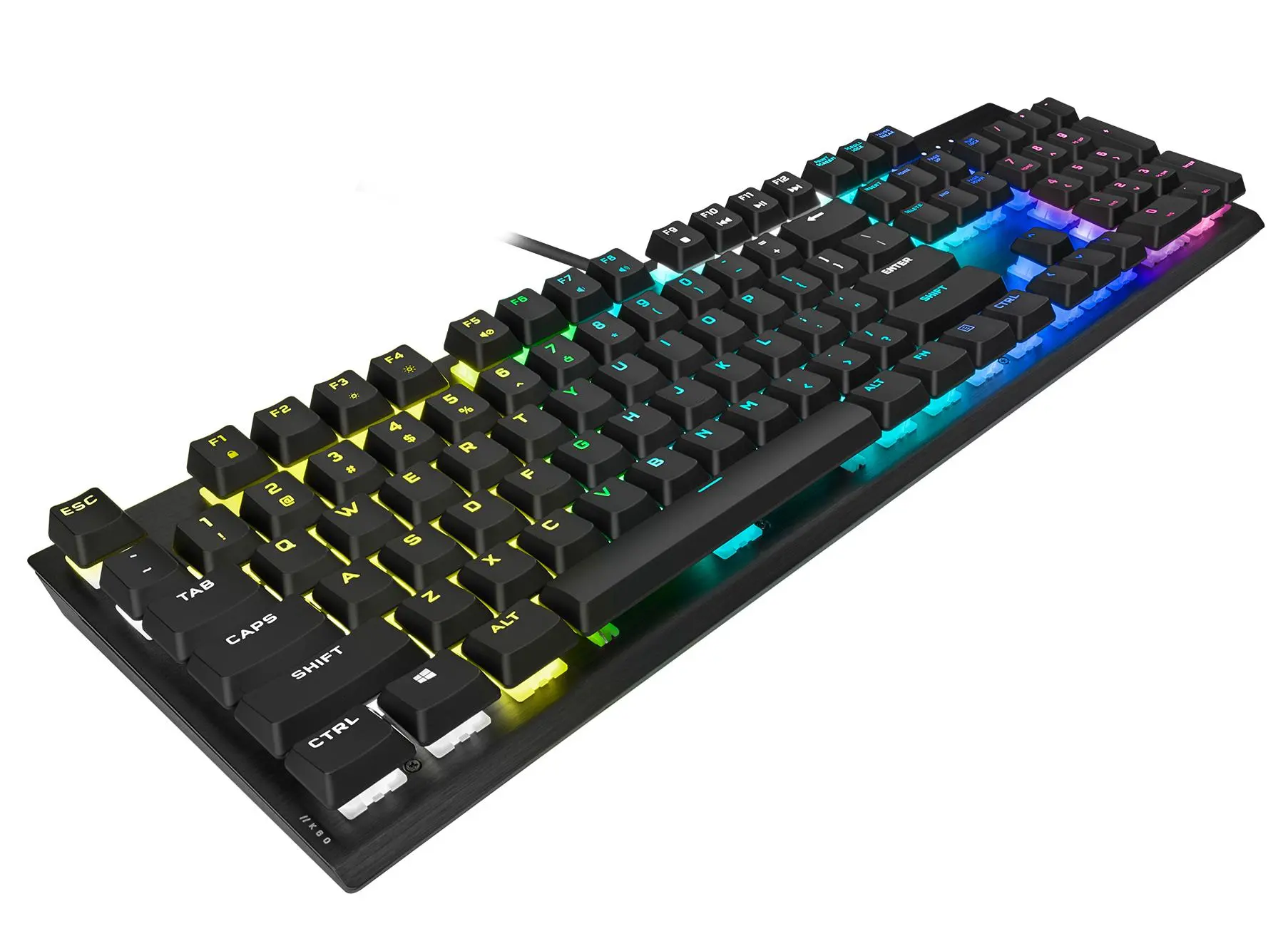 Klawiatura mechaniczna Corsair K60 RGB PRO Cherry MX Viola Czarny