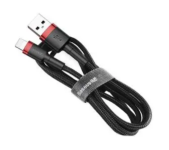 Kabel Baseus Lightning USB Cafule 2,4A 1m Czarno-czerwony