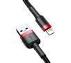 Kabel Baseus Lightning USB Cafule 2,4A 1m Czarno-czerwony
