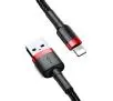 Kabel Baseus Lightning USB Cafule 2,4A 1m Czarno-czerwony