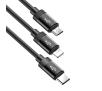 Baseus Kabel USB  Data Faction 3w1 Typ C / Lightning / Micro 3,5A 1,2m (czarny)