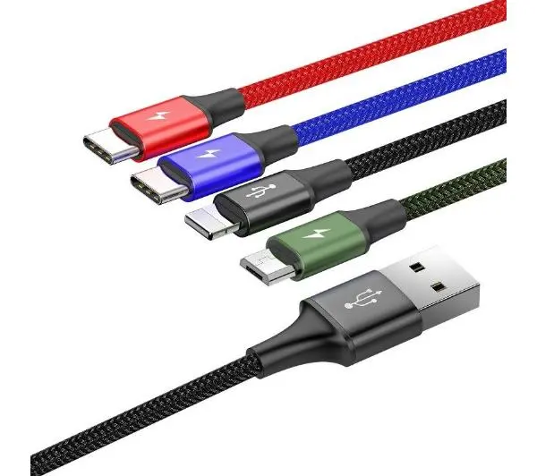 Baseus Fast 4w1 2xUSB-C Lightning Micro 3,5A 1,2m Czarny