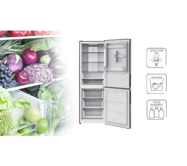 MPM 357-FF-30/AA Pełny No Frost 185cm Komora świeżości Dark Inox - DRUGI -30%, ALBO 5-TY ZA 1ZŁ - Kup na Raty - RRSO 0%