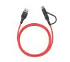 Kabel BlitzWolf microUSB + adapter USB-C BW-MT3 1.8m (czerwony)