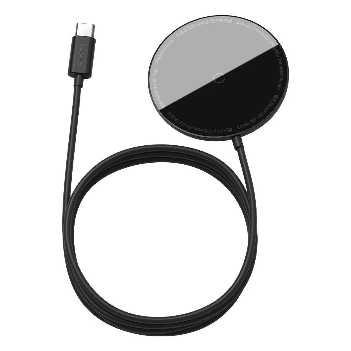 Ładowarka indukcyjna Baseus Ładowarka indukcyjna z magnesem Simple Mini, MagSafe do iPhone 12/13, 15W Czarny