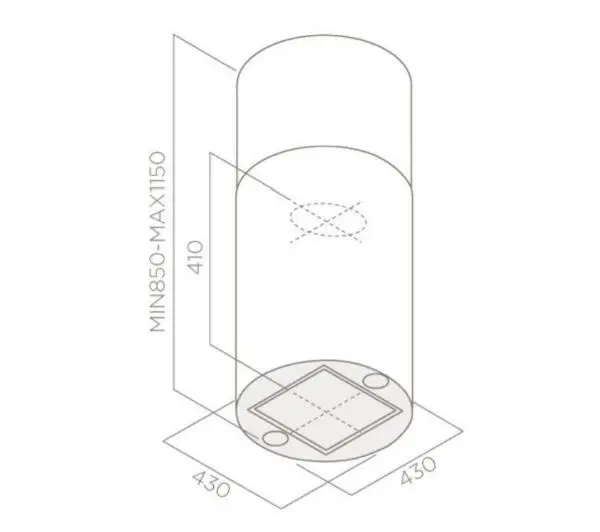 Elica Tube Pro Island IX/A/43 Srebrny - DRUGI -30%, ALBO 5-TY ZA 1ZŁ - Kup na Raty - RRSO 0%