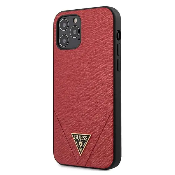 Etui Guess Saffiano Triangle Logo GUHCP12LVSATMLRE do iPhone 12 Pro Max
