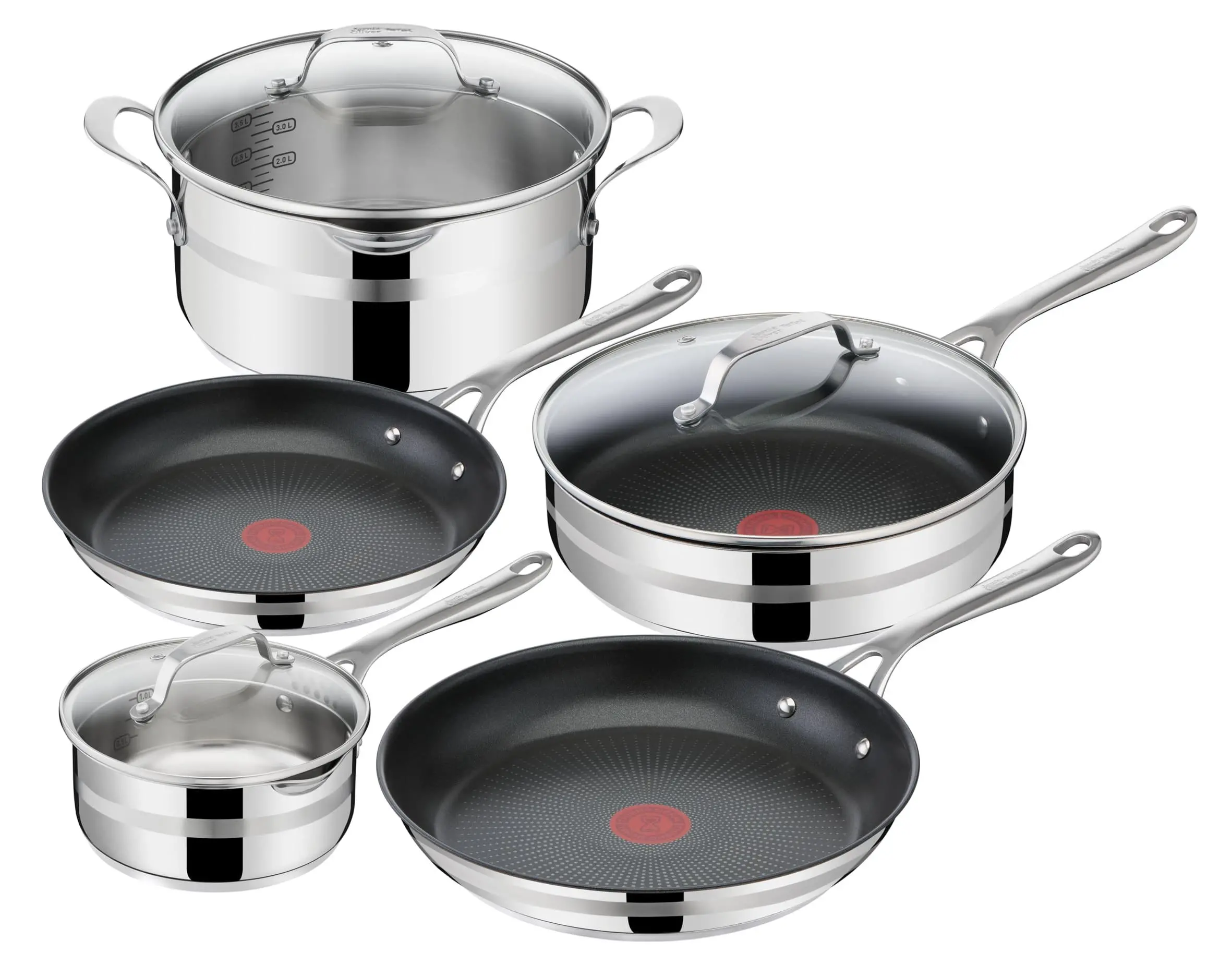 Zestaw garnków Tefal Jamie Oliver Cook' Smart Indukcja Stal nierdzewna 8 elementów