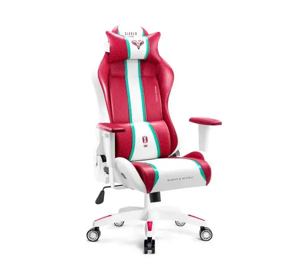 Diablo Chairs X-One 2.0 Normal Size Gamingowy do 136kg Skóra ECO Tkanina Biało-czerwony - Kup na Raty - RRSO 0%
