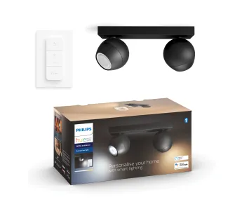 Oświetlenie punktowe Philips Hue White Ambiance Buckram 929003047901 Czarny