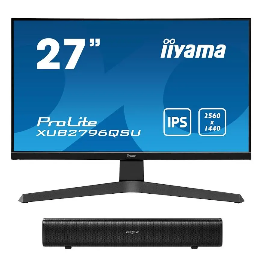 Monitor iiyama ProLite XUB2796QSU-B1 + soundbar Creative Stage Air 27" 2K IPS 75Hz 1ms