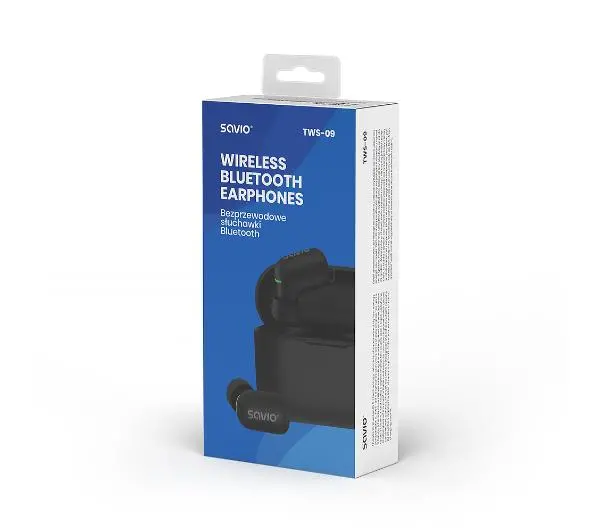 Savio TWS-09 Dokanałowe Bluetooth 5.1 Czarny