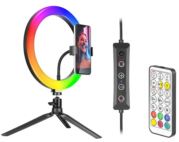 Lampa pierścieniowa Tracer RGB Ring 26cm ze statywem