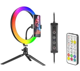 Lampa pierścieniowa Tracer RGB Ring 26cm ze statywem