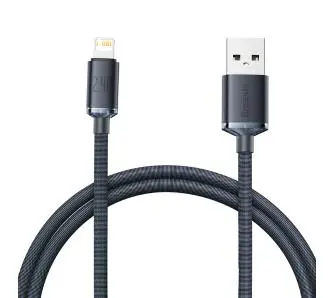 Kabel Baseus USB do Lightning Crystal 2,4A 1,2m Czarny