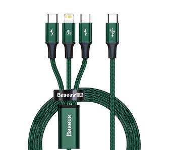Kabel Baseus USB-C 3w1 Rapid Series 20W 1,5m Zielony