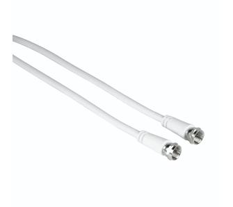 Kabel antenowy Hama 00205037 wtyk F - wtyk F 75dB 1,5m Biały