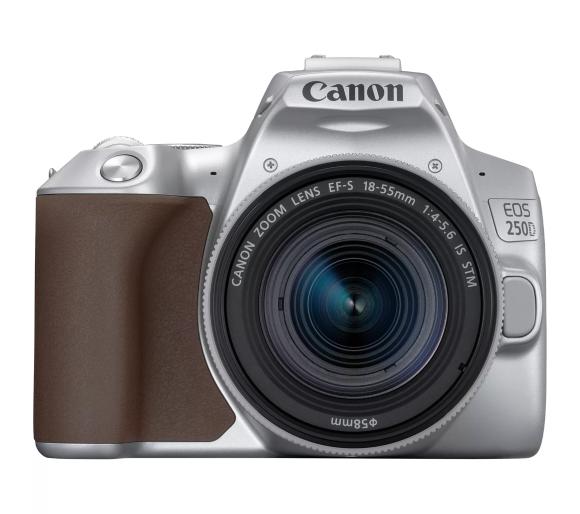 lustrzanka cyfrowa Canon EOS 250D + obiektyw EF-S 18-55mm IS STM (srebrny)