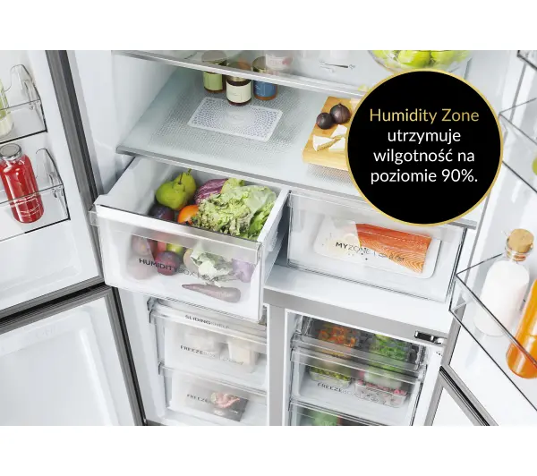 Haier Seria 5 HCR5919ENMB Pełny No Frost 190cm Szuflada z kontrolą wilgotności Grafitowy - Kup na Raty - RRSO 0%
