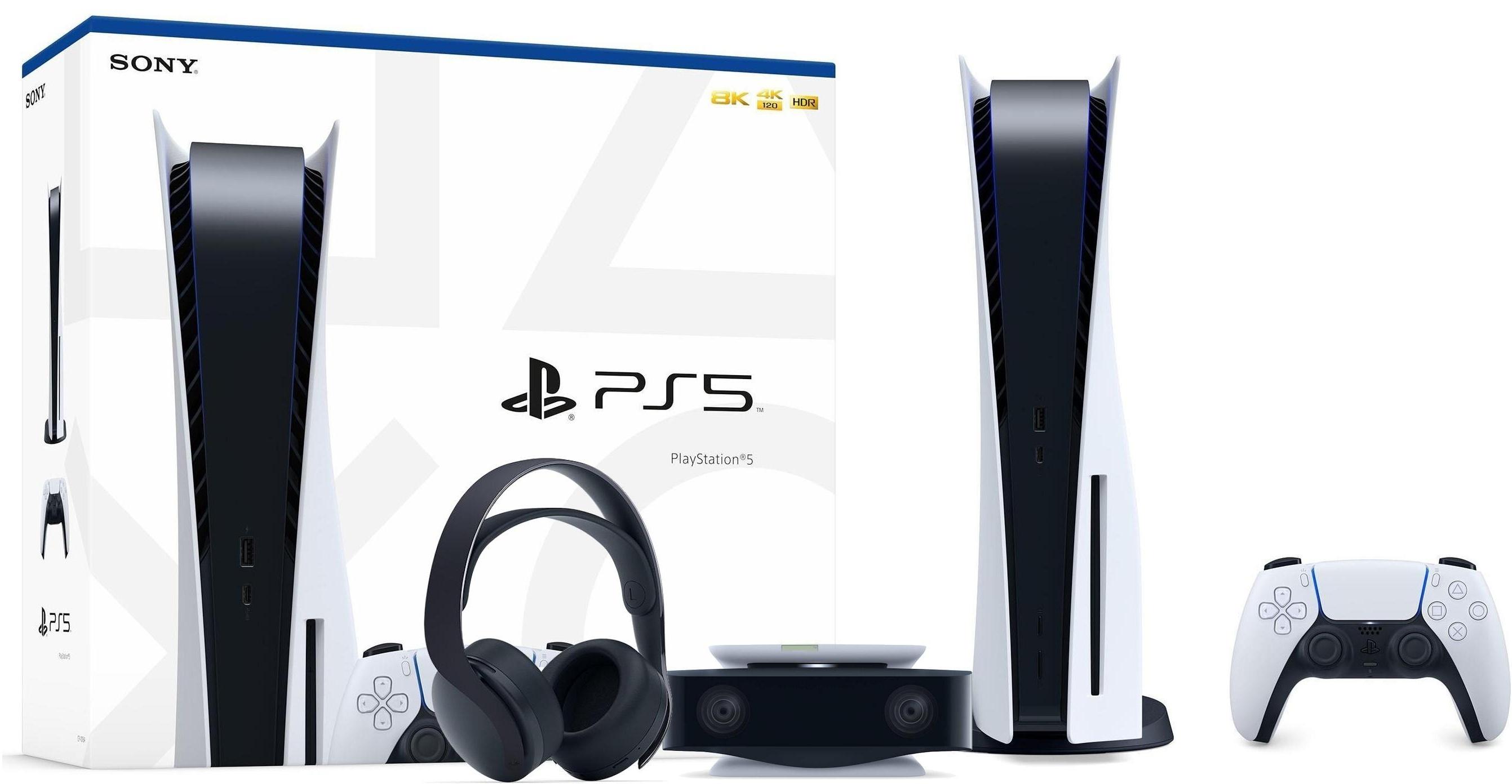 Konsola Sony PlayStation 5 (PS5) z napędem - Kamera HD - słuchawki PULSE 3D (czarny)