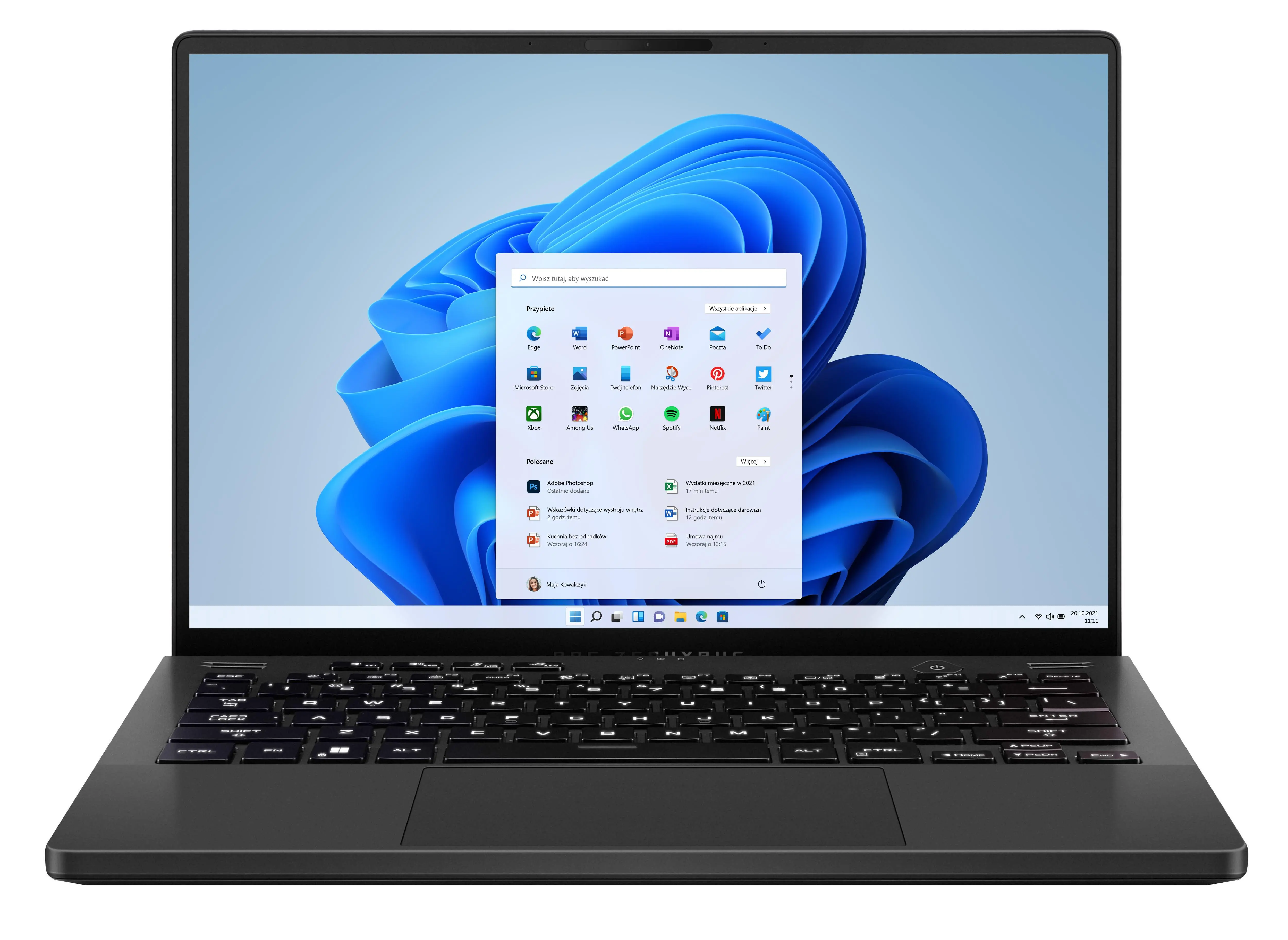 Laptop gamingowy ASUS ROG Zephyrus G14 2022 GA402RJ Matrix 14"144Hz R7 6800HS 16GB RAM 512GB Dysk SSD RX6700S Win11 Szary