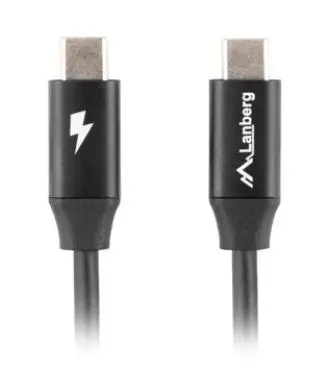 Kabel Lanberg USB-C do USB-C QC 4 0,5m Czarny