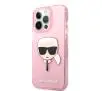 Etui Karl Lagerfeld Glitter Karl`s Head KLHCP13XKHTUGLP iPhone 13 Pro Max Różowy